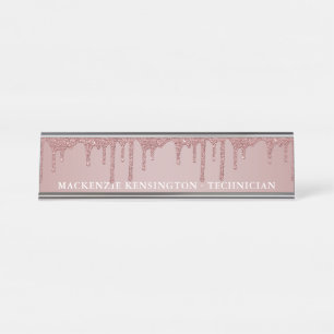 Luxuriöses Roségold-glänzend Schreibtischnamensplakette