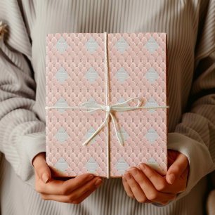 Luxuriöses Roségold-Tufting-Monogramm Geschenkpapier