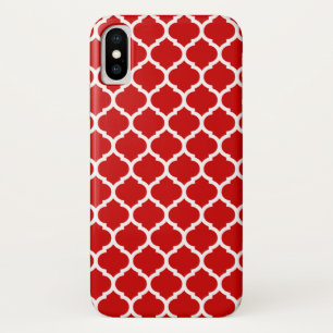 Luxuriöses rotes Vierpass-Gittermuster Case-Mate iPhone Hülle