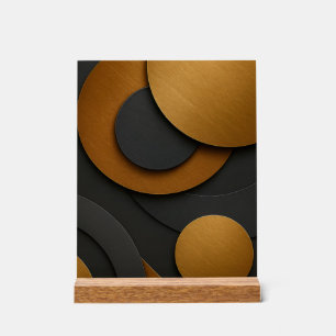 Luxuriöses Schwarz-Gold-geometrisches Abstract-Des Acrylschild