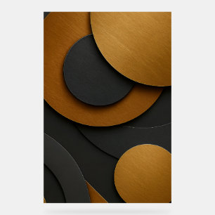 Luxuriöses Schwarz-Gold-geometrisches Abstract-Des Acrylschild