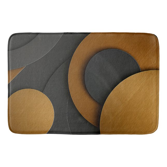 Luxuriöses Schwarz-Gold-geometrisches Abstract-Des Badematte (Vorderseite)