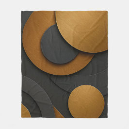 Luxuriöses Schwarz-Gold-geometrisches Abstract-Des Fleecedecke