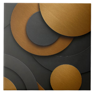 Luxuriöses Schwarz-Gold-geometrisches Abstract-Des Fliese