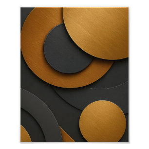 Luxuriöses Schwarz-Gold-geometrisches Abstract-Des Fotodruck