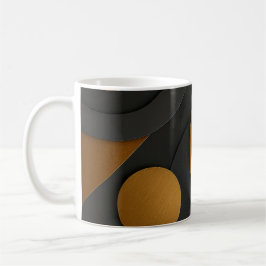 Luxuriöses Schwarz-Gold-geometrisches Abstract-Des Kaffeetasse