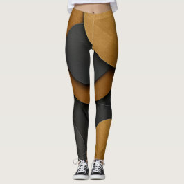 Luxuriöses Schwarz-Gold-geometrisches Abstract-Des Leggings