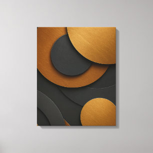 Luxuriöses Schwarz-Gold-geometrisches Abstract-Des Leinwanddruck