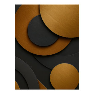 Luxuriöses Schwarz-Gold-geometrisches Abstract-Des Poster