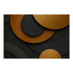 Luxuriöses Schwarz-Gold-geometrisches Abstract-Des Poster