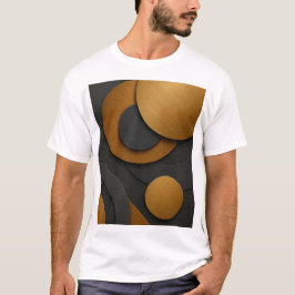 Luxuriöses Schwarz-Gold-geometrisches Abstract-Des T-Shirt