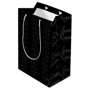 Luxuriöses Schwarz-Gold Hochzeitsthema Elegant Mittlere Geschenktüte