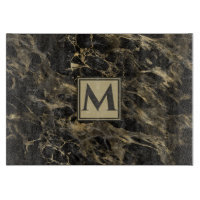 Luxuriöses Schwarz-Gold-Marmor | Monogramm