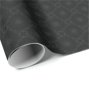 Luxuriöses Schwarz & Grau Muster Geschenkpapier
