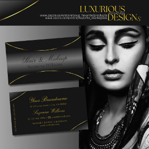 Luxuriöses Schwarz mit Gold Border Chic und Elegan Visitenkarte