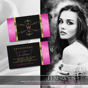 Luxuriöses Schwarzes Gold mit rosa Glitzer und Mo Visitenkarte