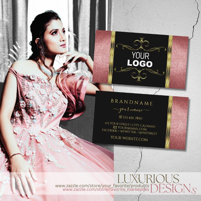 Luxuriöses Schwarzes Gold mit Rotem Glitzer und Lo Visitenkarte (Von Creator hochgeladen)