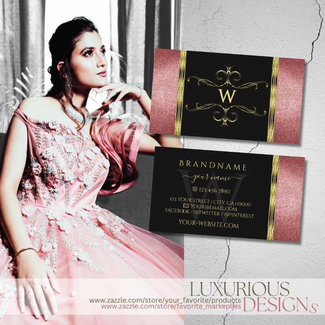 Luxuriöses Schwarzes Gold mit rotem Glitzer und Mo Visitenkarte (Von Creator hochgeladen)