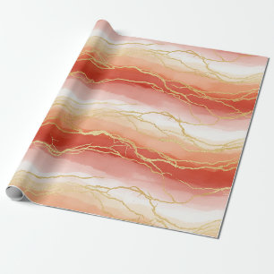 Luxuriöses Siena- und Taupe-Marmor mit goldenen Ad Geschenkpapier