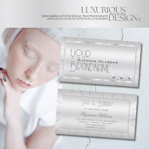 Luxuriöses Silver mit Verziert und Diamonds Creati Visitenkarte