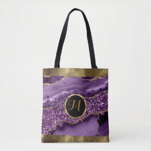 Luxuriöses Trendschwarz, Gold, Lila Imitate Agate