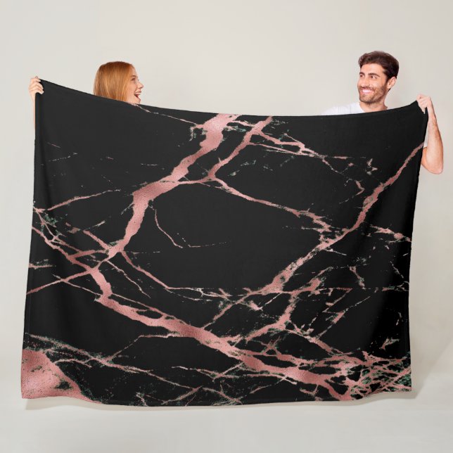 Luxuriöses Trendy Pink Black Marble Fleecedecke (Beispiel)