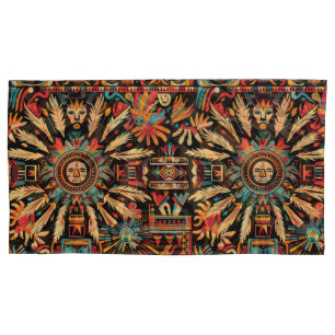 Luxuriöses Türkis "Aztec Dream" König Pillowcases Kissenbezug