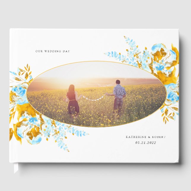 luxuriöses, türkisfarbenes Gästebuch (Vorderseite)