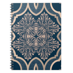 Luxuriöses Vintage-Damaskus-Nahtloses Muster Notizblock