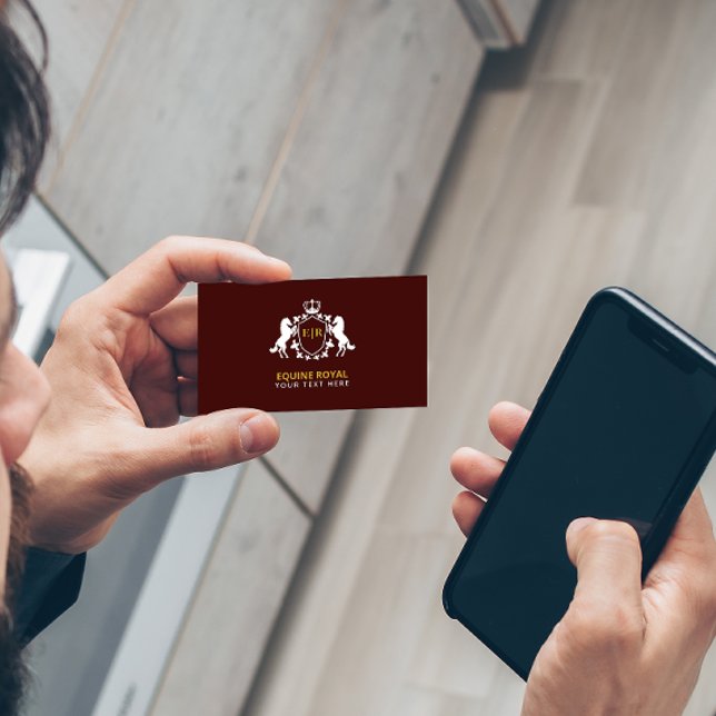 Luxuriöses White Royal Wappen | Initial zu Burgund Visitenkarte (Von Creator hochgeladen)