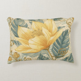 Luxurious, Beautiful Yellow Lemon Flower Pattern  Dekokissen