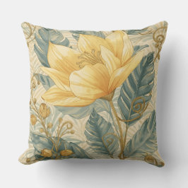 Luxurious, Beautiful Yellow Lemon Flower Pattern Kissen