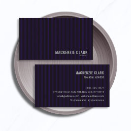 Luxurious Deep Purple Pinstripe Business Card Visitenkarte
