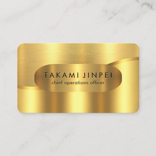 Luxurious Gold Wave Layers CEO Visitenkarte (Vorderseite)