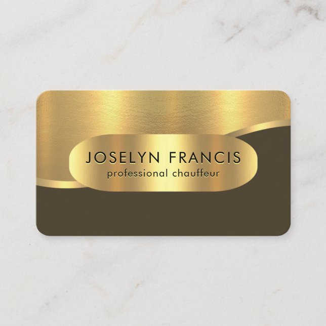 Luxurious Gold Wave Layers Chauffeur Visitenkarte (Vorderseite)