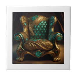Luxurious Green And Gold Armchair Fliese