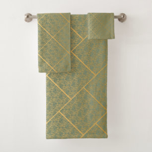 LUXURIÖUS LACE GREEN GOLD HAMPTON TOWEL SET