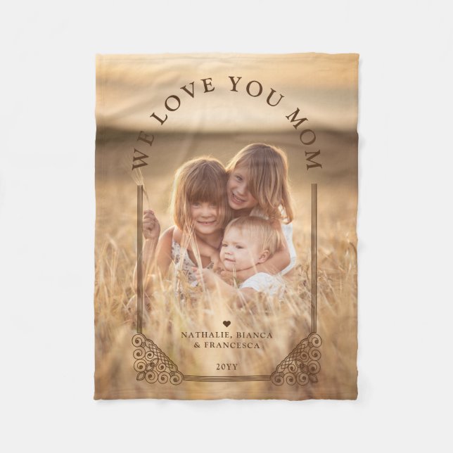 Luxurious Ornamental Dome Arch Photo I Love Mom Fleecedecke (Vorderseite)