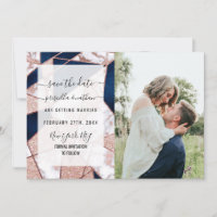 Luxurious Rose Gold Glitter Geometric Marble