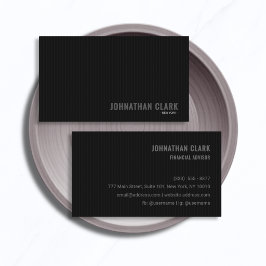 Luxurious Striped All-Black Business Card Visitenkarte