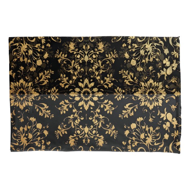 Luxurious style Pillow case black yellow pattern  Kissenbezug (Vorderseite-Links)