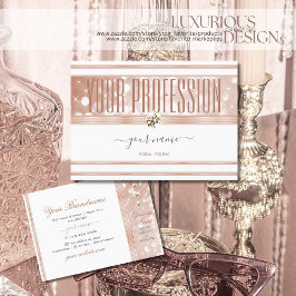 Luxurious White Rose Gold Sparkle Glitter Diamonds Visitenkarte