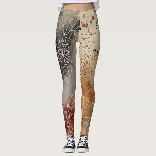 Luxury,Abstract Gold Black Brown Beige Leggings (Vorderseite)