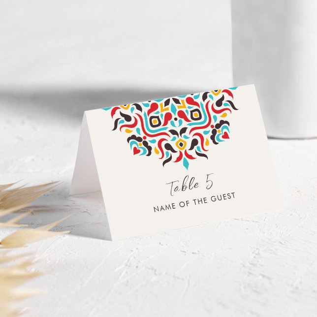 Luxury Aesthetic Geo Mandala Wedding Place Card Tischnummer (Von Creator hochgeladen)