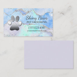 Luxury Agate Glitzer Dog Paw Pet Grooming Visitenkarte