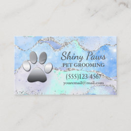 Luxury Agate Glitzer Dog Paw Pet Grooming Visitenkarte
