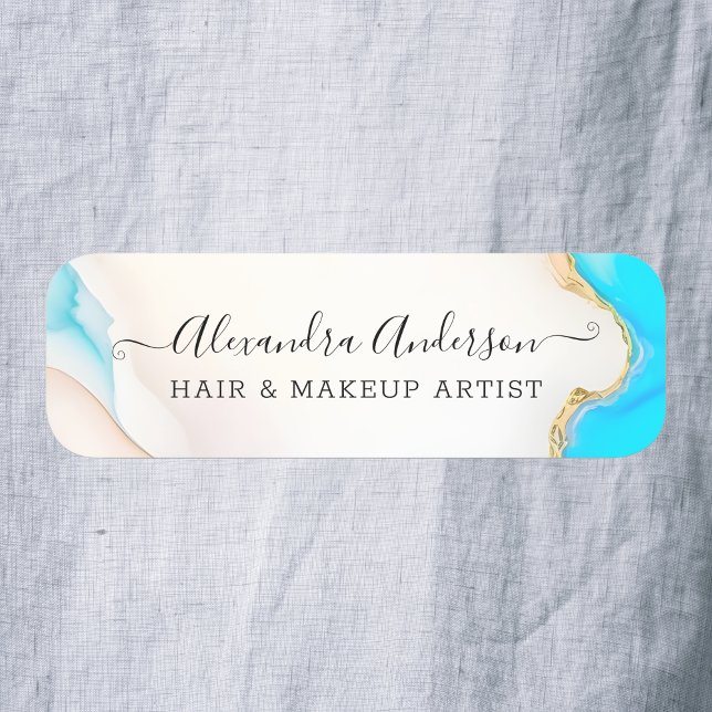 Luxury Agate Marble Holografisches Skript Namensschild (Luxury Agate Marble Holographic Script Name Tag)