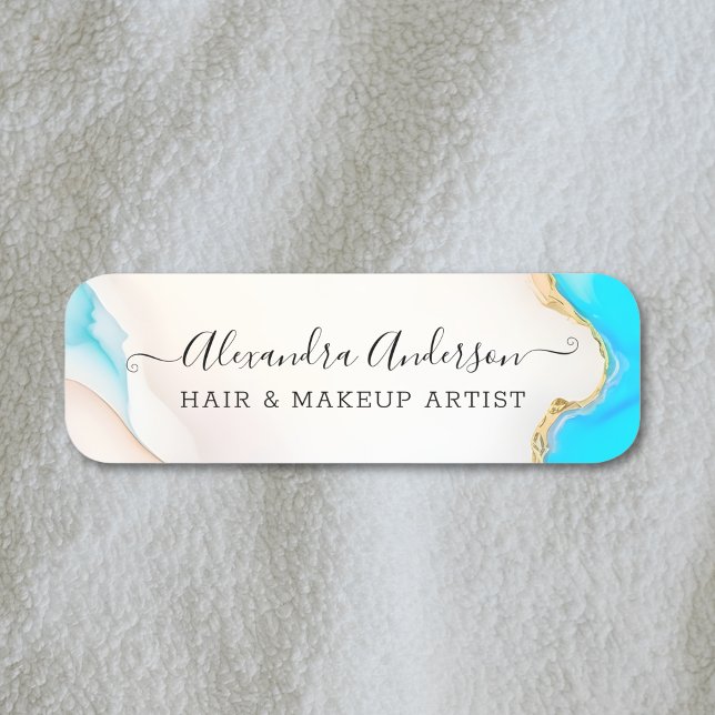 Luxury Agate Marble Signature Script Namensschild (Luxury Agate Marble Signature Script Name Tag)