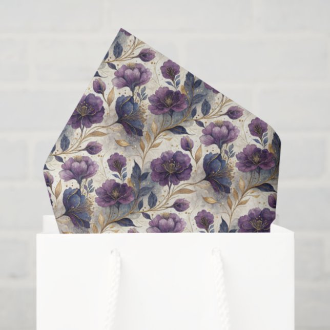 Luxury alcohol ink floral tiled pattern seidenpapier (Geschenktüte)