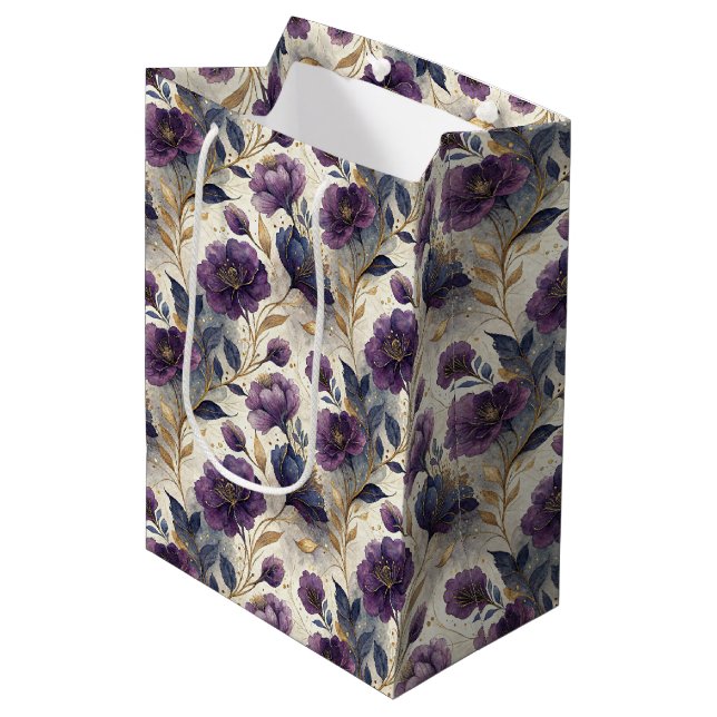 Luxury alcohol ink tiled pattern  mittlere geschenktüte (Vorderseite Schrägansicht)